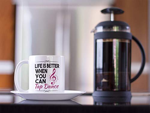 Casitika Life Is Better When You Can Tap Dance. 11 oz Dancing Instructor or Student Mug. Cup for Dancer featuring a Musical Treble. - Image 4