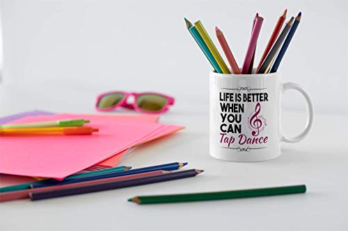 Casitika Life Is Better When You Can Tap Dance. 11 oz Dancing Instructor or Student Mug. Cup for Dancer featuring a Musical Treble. - Image 5