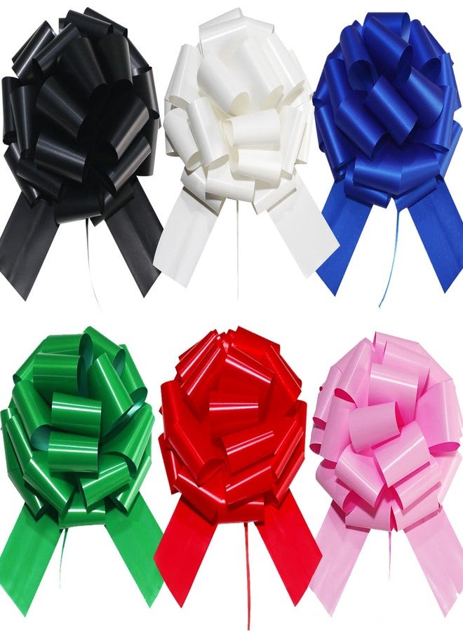 HQJAXJ 6pcs Large pull bows,9inch Mixed Color Pull Bow for Gifts Wrapping Party Birthday Holiday Gift Boxes Bow Basket Packaging Bows for Presents Flower Decoration (6 Color) - Image 1