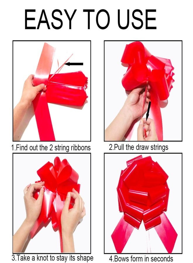 HQJAXJ 6pcs Large pull bows,9inch Mixed Color Pull Bow for Gifts Wrapping Party Birthday Holiday Gift Boxes Bow Basket Packaging Bows for Presents Flower Decoration (6 Color) - Image 5