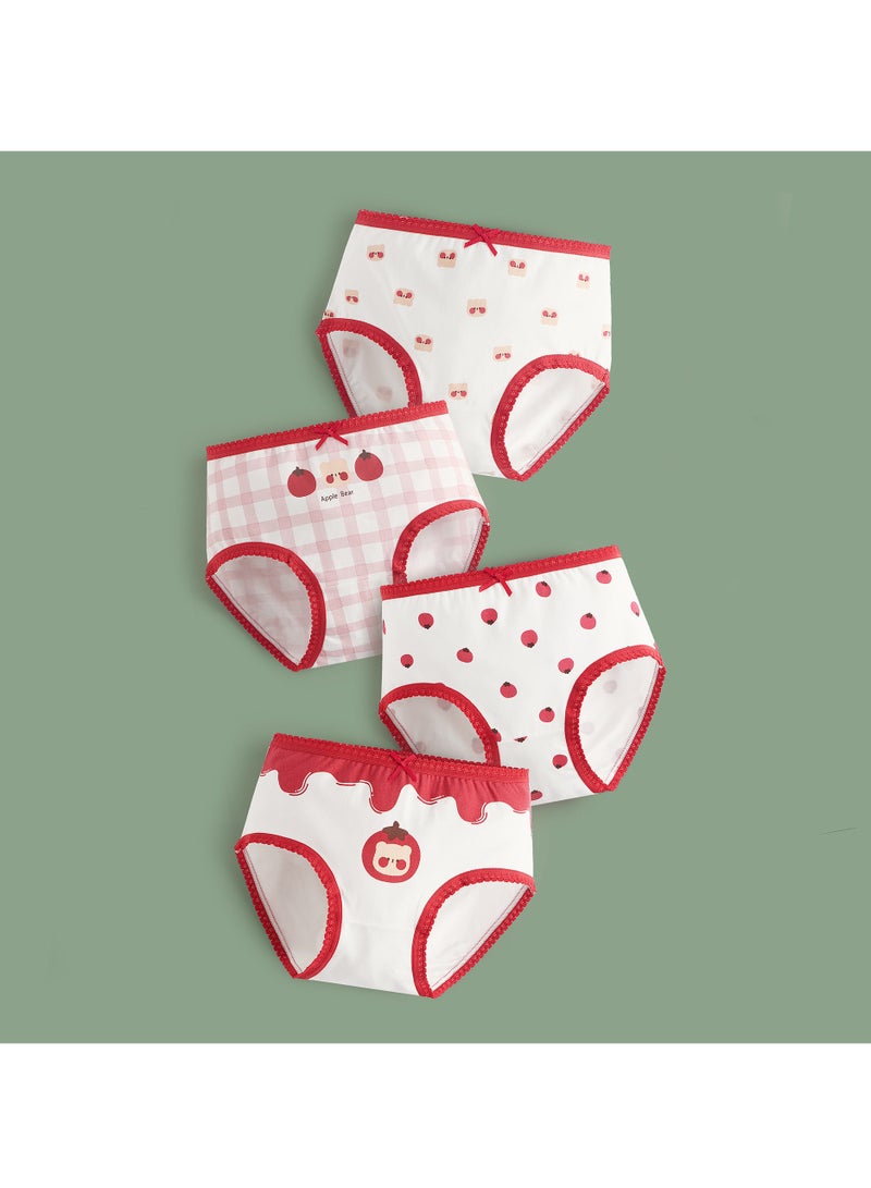 ريدمابليتيك 4 قطع من سراويل داخلية قطنية للبنات على شكل حرف A - Image 1