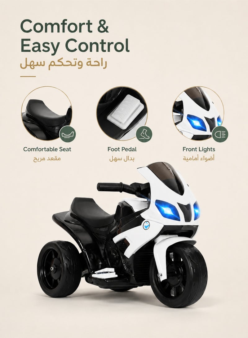 دنزوز Kids Electric Electric Motor Motorcycle 6V بطارية على دراجة نارية مع مصابيح أمامية LED. - Image 2