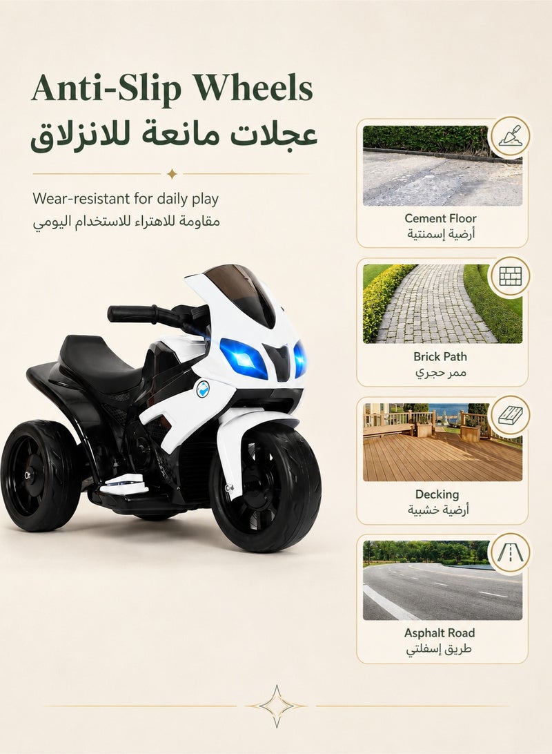دنزوز Kids Electric Electric Motor Motorcycle 6V بطارية على دراجة نارية مع مصابيح أمامية LED. - Image 5