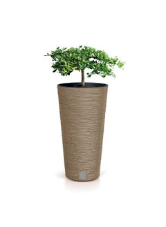 Prosperplast Furu Slim Eco Wood Plastic Flower Pot with Insert Brown and Black 15.5 L  - Image 3