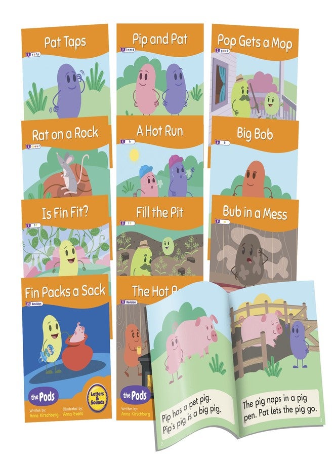 Junior Learning Decodable Readers The Pods - Phase 2 Letter Sounds: The Science of Reading, Easy decodable Texts, Beginning Readers, for Ages 5+, Grade K - Image 1