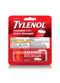 TYLENOL Extra Strength Caplets with 500 mg Acetaminophen, Pain Reliever & Fever Reducer, 10 ct  - Image 1