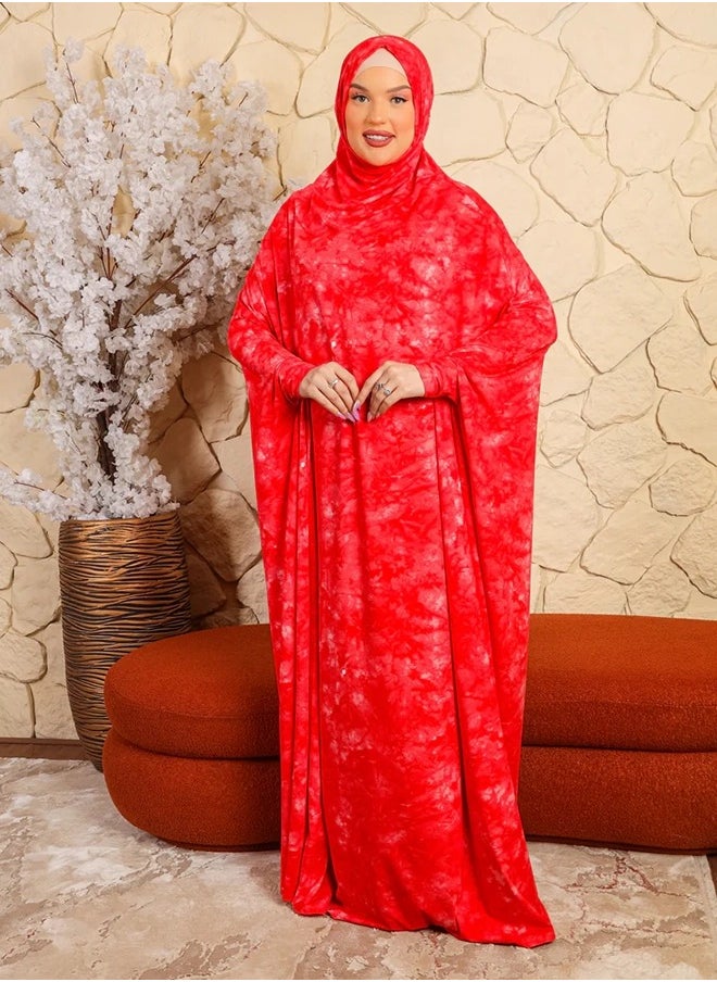 زمرد ثوب صلاة بحريني - مطبوع عملي مع غطاء الرأس من زمرد فاشون  - Image 2