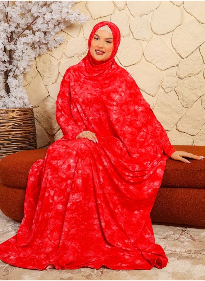 زمرد ثوب صلاة بحريني - مطبوع عملي مع غطاء الرأس من زمرد فاشون  - Image 4