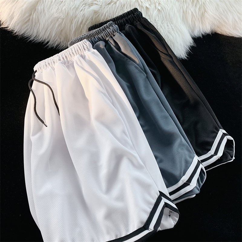 Sports Shorts Men'S Summer Korean-Style Harajuku-Style Casual Loose Beach Mid-Length Trendy Split Wide-Leg Pants - Image 5