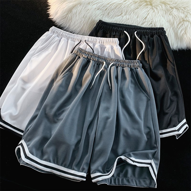 Sports Shorts Men'S Summer Korean-Style Harajuku-Style Casual Loose Beach Mid-Length Trendy Split Wide-Leg Pants - Image 2