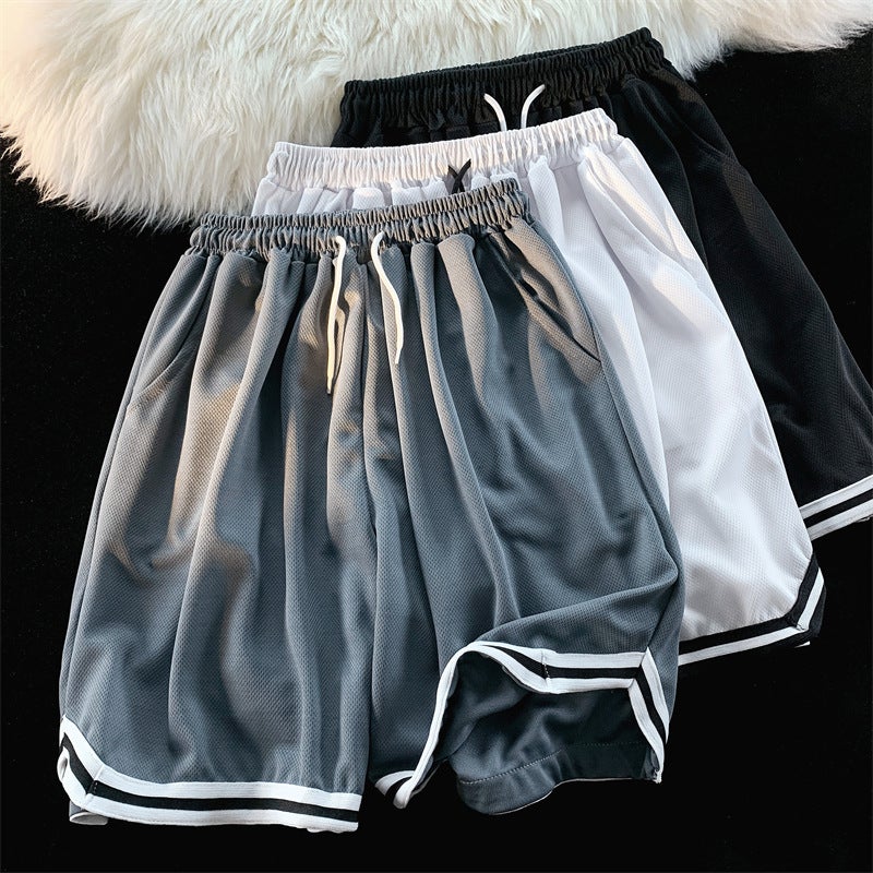 Sports Shorts Men'S Summer Korean-Style Harajuku-Style Casual Loose Beach Mid-Length Trendy Split Wide-Leg Pants - Image 3