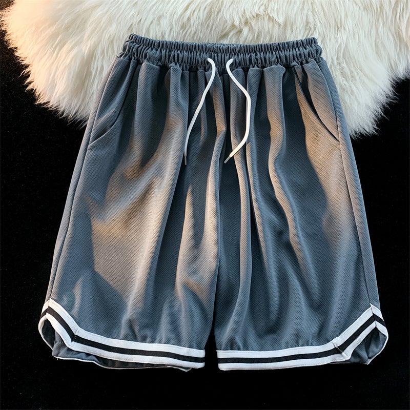 Sports Shorts Men'S Summer Korean-Style Harajuku-Style Casual Loose Beach Mid-Length Trendy Split Wide-Leg Pants - Image 1