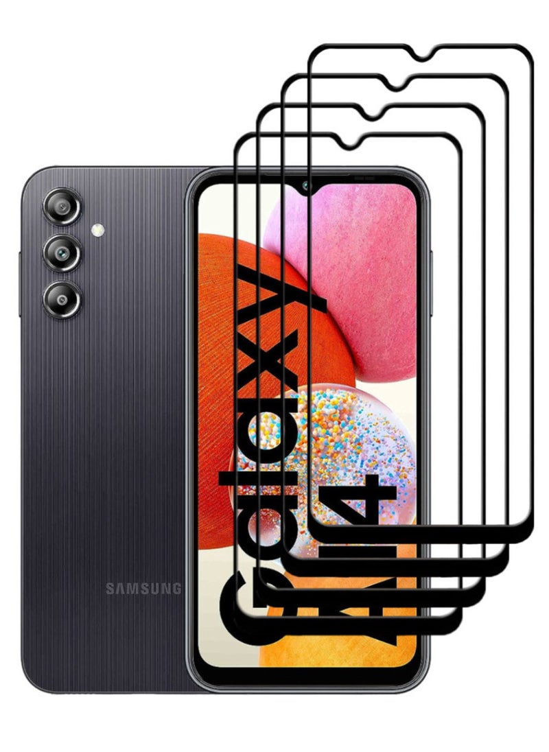 ACLIX 4 Pieces Antistatic ESD Dustproof Premium Quality High Definition Tempered Glass Screen Protector Designed For Samsung Galaxy A14 - Image 1
