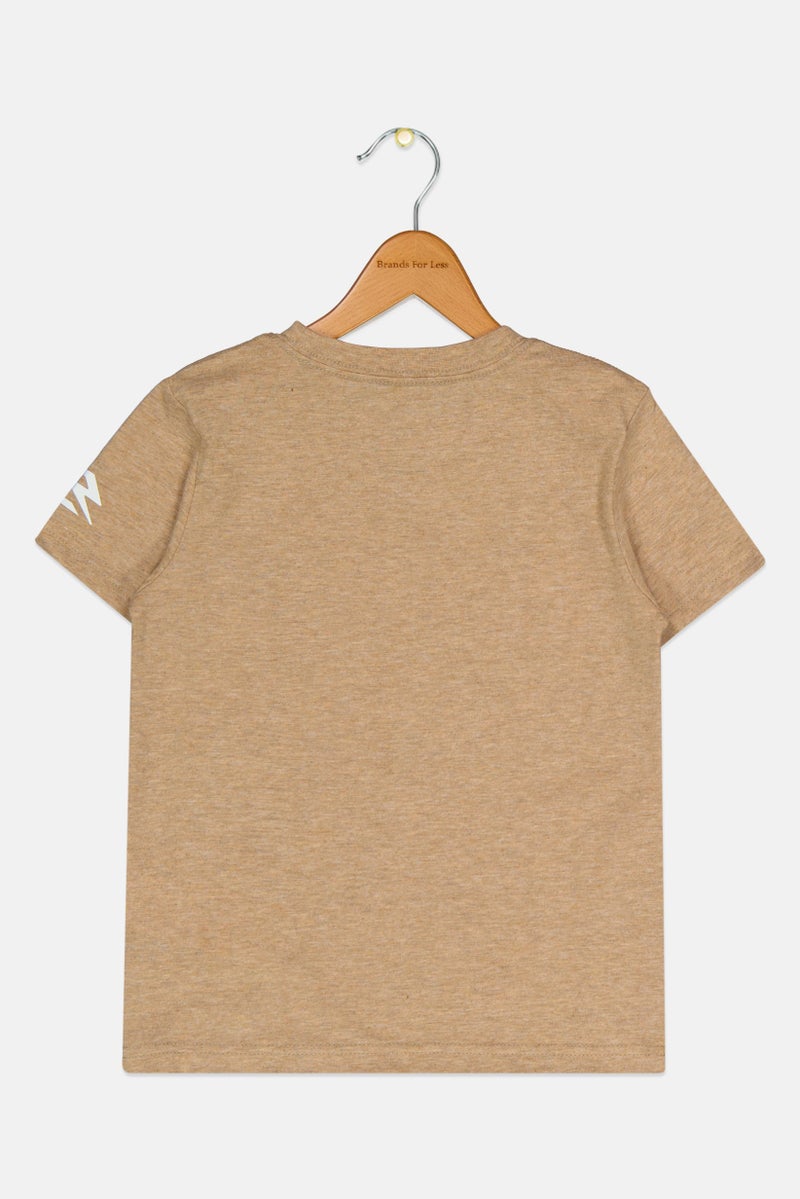 Nike 3Brand by Russell Wilson Kids Boy Short Sleeve Training T-Shirt, Tan - Image 2