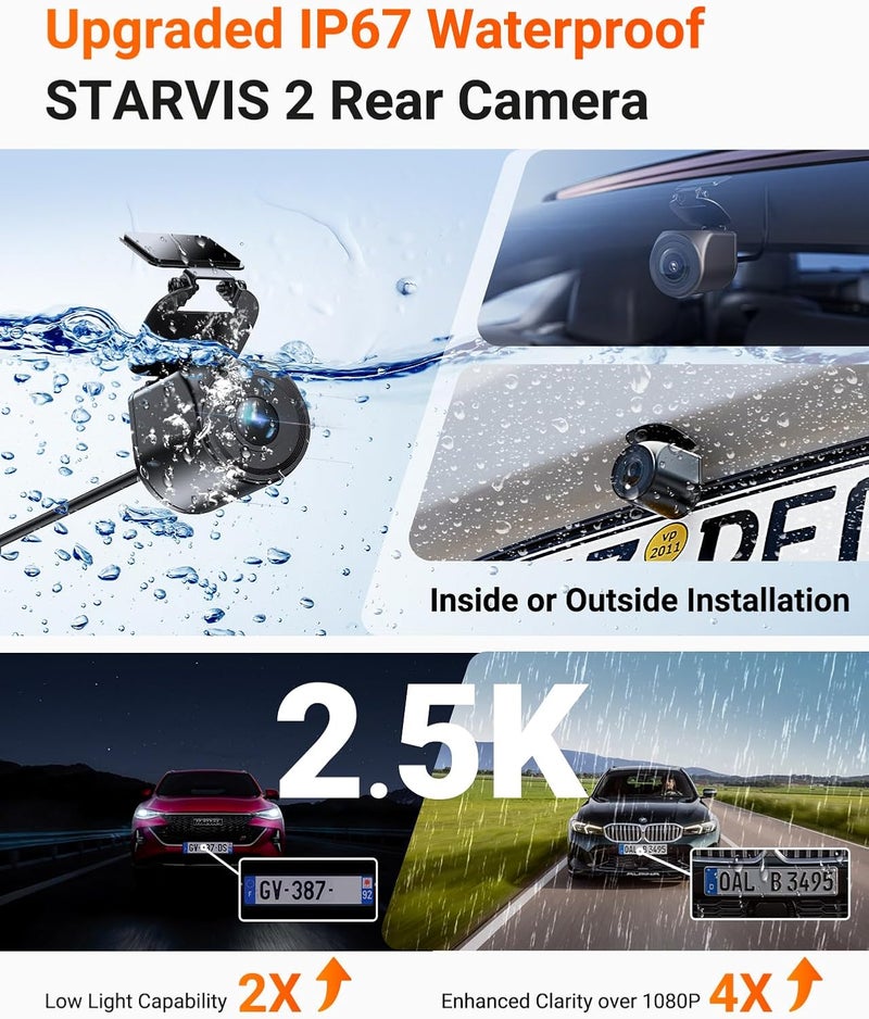 Vantrue N4 Pro S 4K 3 Channel Dash Cam with Triple STARVIS 2 Technology - Image 4