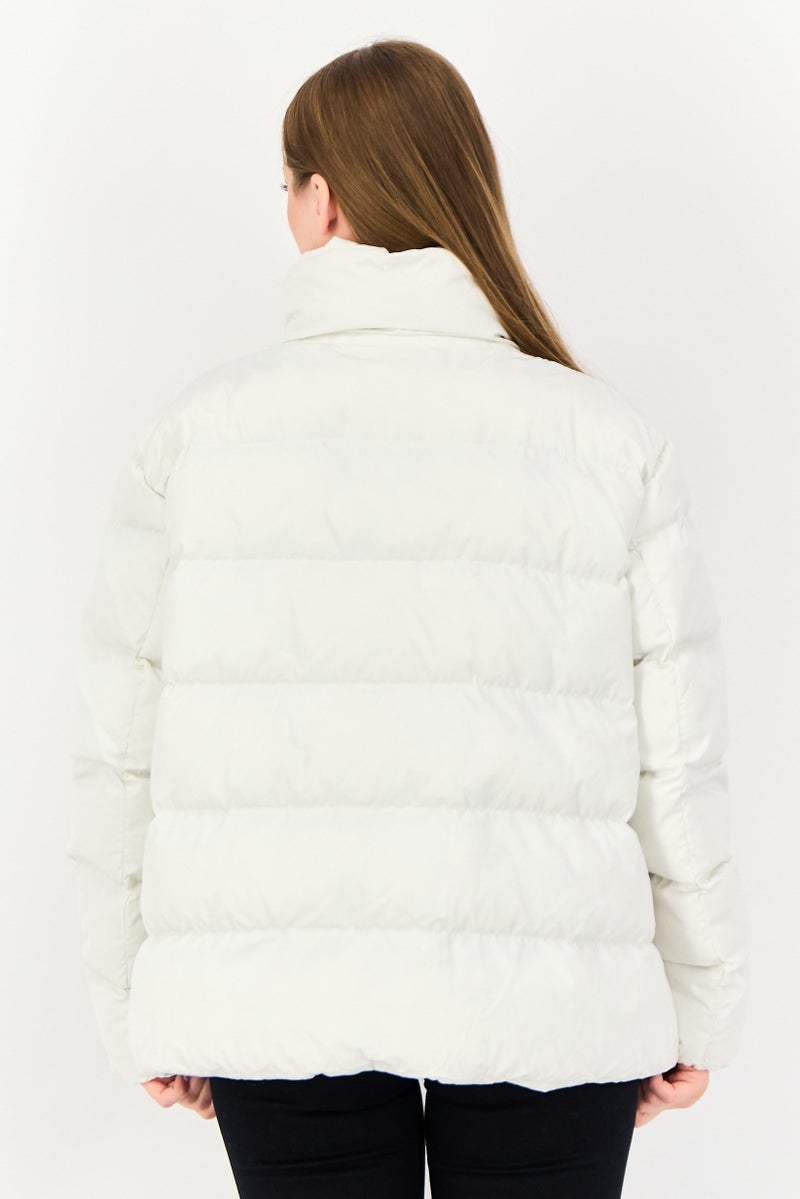 GEOX Women Anylla Short Parka Jacket, White - Image 3
