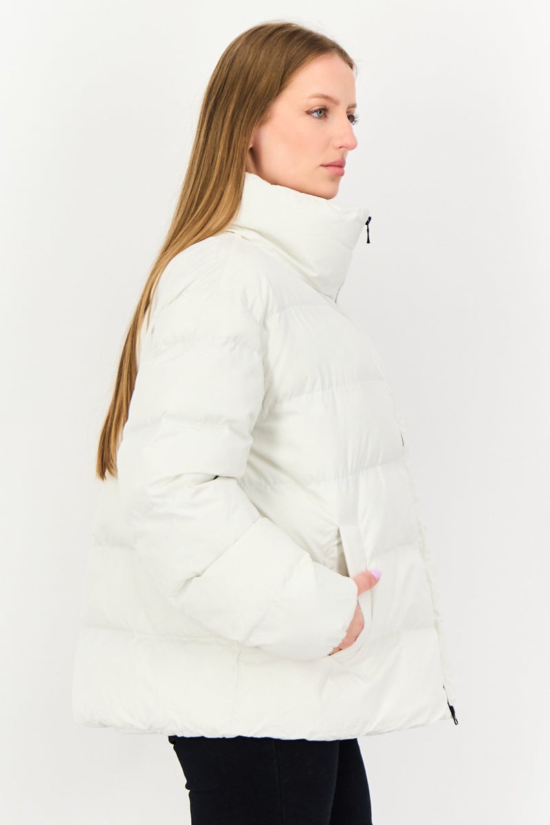 GEOX Women Anylla Short Parka Jacket, White - Image 2
