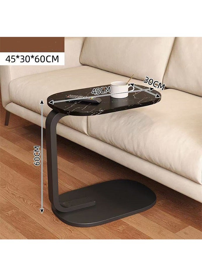 SILVER GERMANY C Shaped Side Table, Coffee Table, End Table Under Sofa Living Room Table Snack Laptop Holder Stable Metal Frame for Bedroom Office Sofa Bed Side Table, Easy to assemble - Image 1