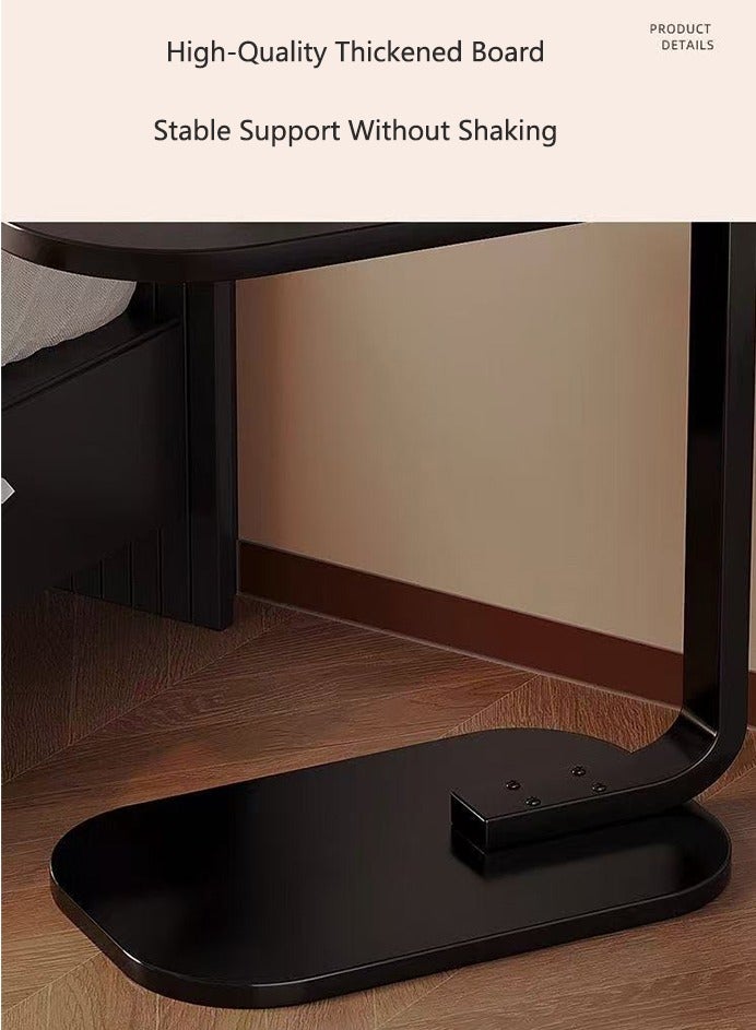 SILVER GERMANY C Shaped Side Table, Coffee Table, End Table Under Sofa Living Room Table Snack Laptop Holder Stable Metal Frame for Bedroom Office Sofa Bed Side Table, Easy to assemble - Image 4