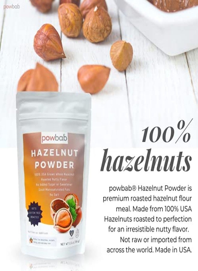 powbab Hazelnut Powder - 100% USA Grown Roasted Hazelnut Meal Flour. Roasted Nutty Flavor, Not Raw. Whole Food: Finely Ground Hazelnut Flour for Baking. No Added Sugar or Fillers. Gluten Free (5.5 Oz) - Image 2
