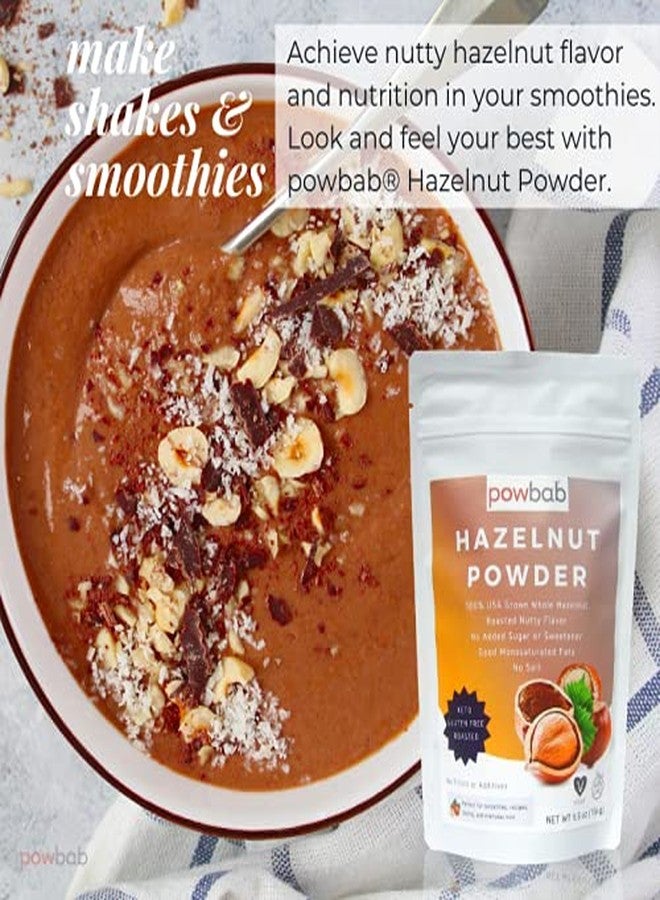 powbab Hazelnut Powder - 100% USA Grown Roasted Hazelnut Meal Flour. Roasted Nutty Flavor, Not Raw. Whole Food: Finely Ground Hazelnut Flour for Baking. No Added Sugar or Fillers. Gluten Free (5.5 Oz) - Image 3
