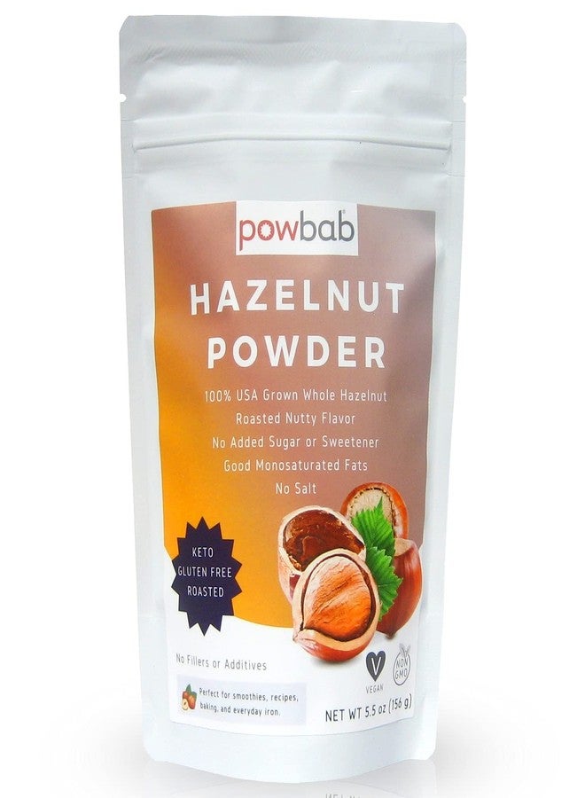 powbab Hazelnut Powder - 100% USA Grown Roasted Hazelnut Meal Flour. Roasted Nutty Flavor, Not Raw. Whole Food: Finely Ground Hazelnut Flour for Baking. No Added Sugar or Fillers. Gluten Free (5.5 Oz) - Image 1