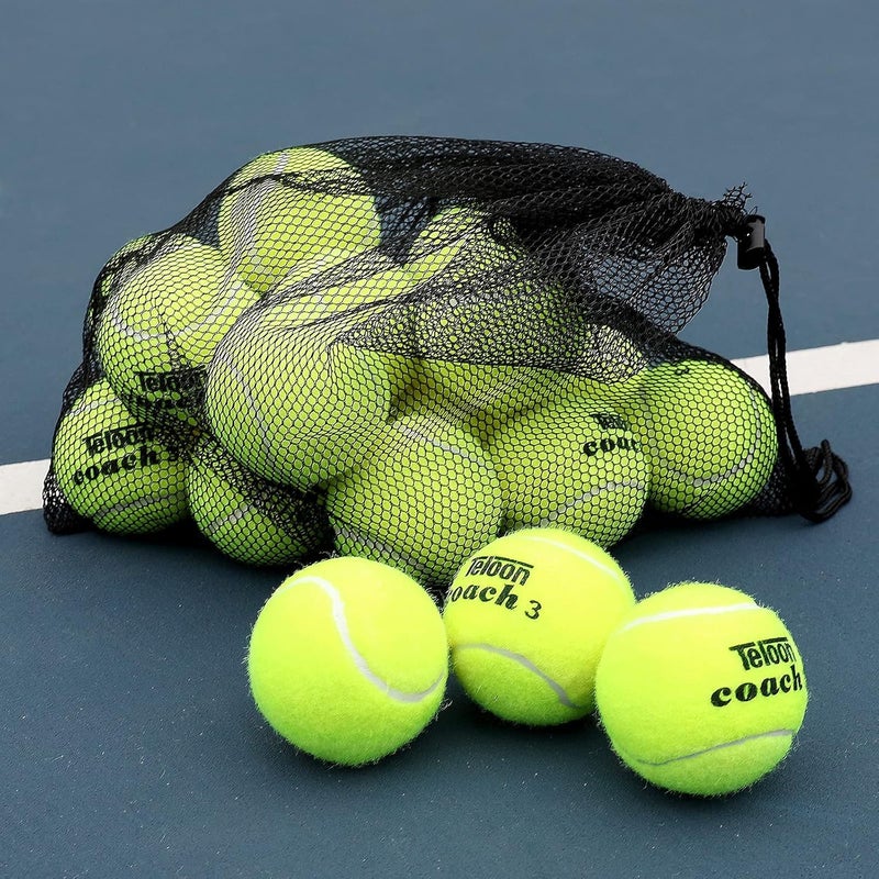 Teloon Pressure Training Tennis Balls-12 or 18 Count-Mesh Carry Bag，4 Colors Available，Pressureless Training Exercise Tennis Balls for Beginners. - Image 1