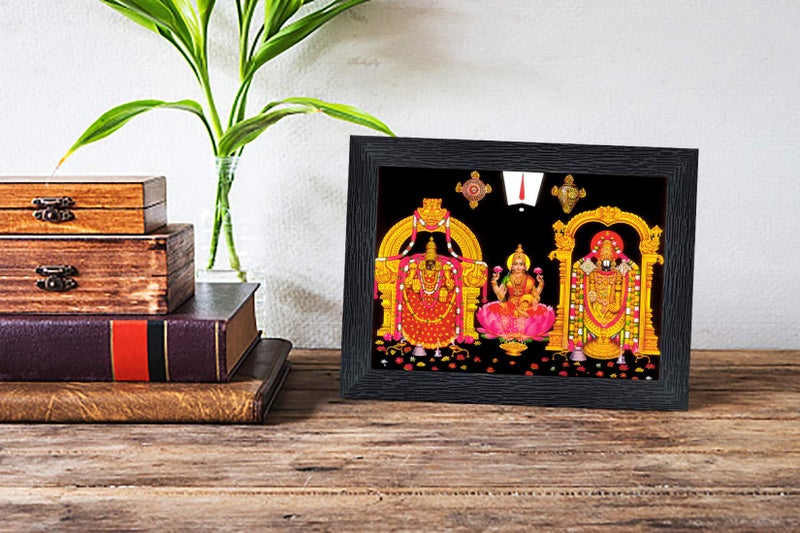 pnf Poster n Frames Tirupati Balaji - Lord Venkateswara Wooden Photo Frame With Acrylic Sheet For Pooja|Daily Worship|Home Decoration(Multicolour,8x6inch)-22368 - Image 2