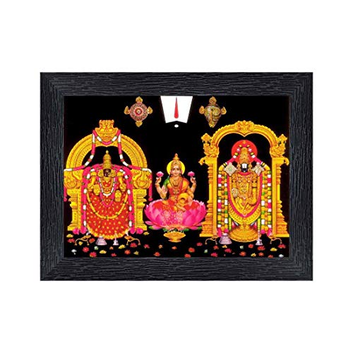 pnf Poster n Frames Tirupati Balaji - Lord Venkateswara Wooden Photo Frame With Acrylic Sheet For Pooja|Daily Worship|Home Decoration(Multicolour,8x6inch)-22368 - Image 1