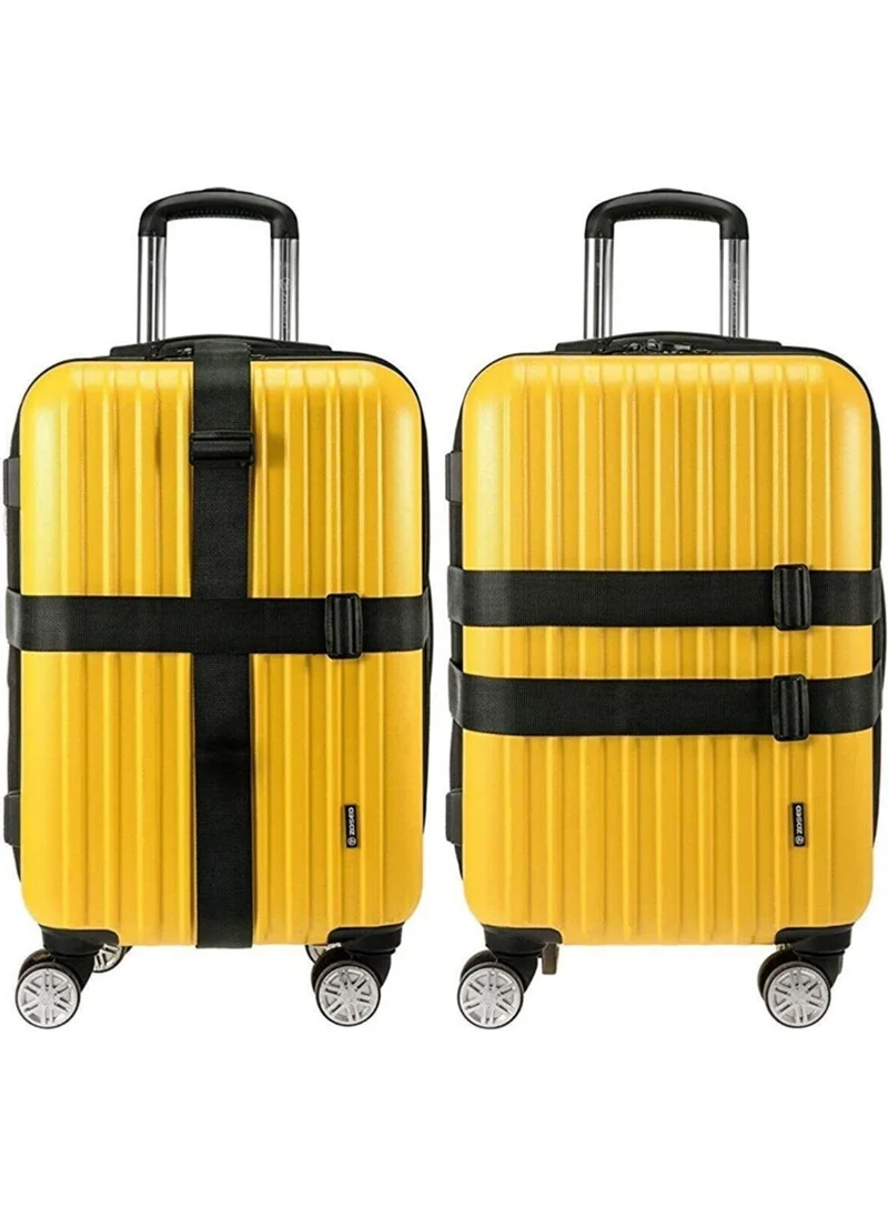Başkent Çanta Başkent Bag Black 3 Pieces Luggage Suitcase Seat Belt