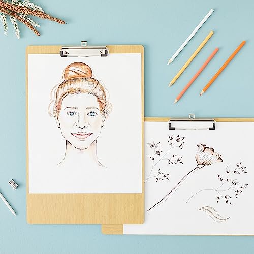 Paper Junkie Extra-Large Legal-Size Wooden Clipboard - Clipboard, Retractable Hook - Surface for Drawing Wooden Board - Multi-Orientation Legal Paper Support - 2-Pack,11.5 x 17.4 in - Image 2