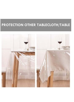 Y&D Rectangle Vinyl Tablecloth,100% Waterproof Heavy Duty Oil Spill Proof Stain Resistant Plastic PU Table Cover with Flannel Backing for Kitchen/Dining/Parties 100*100CM  - Image 3