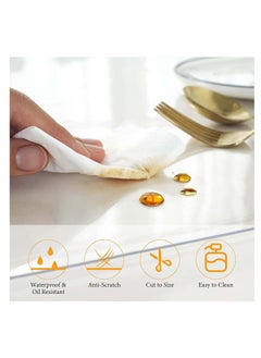 Y&D Rectangle Vinyl Tablecloth,100% Waterproof Heavy Duty Oil Spill Proof Stain Resistant Plastic PU Table Cover with Flannel Backing for Kitchen/Dining/Parties 100*100CM  - Image 4