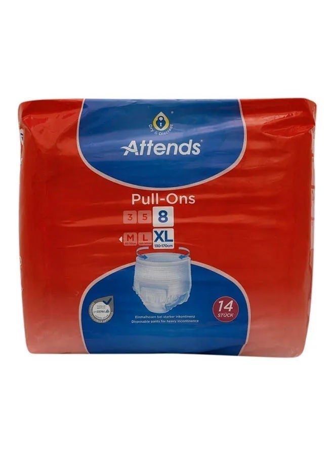 Attends Pull On Plus Adult Diapers, Xl, 14 Piece, Pack Of 4