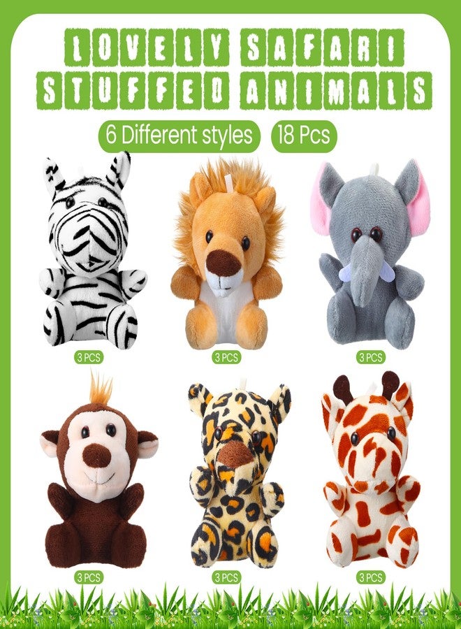 Vinsot 39 Pcs Mini Safari Stuffed Animals Set Adopt an Animal Favors 18 Small Jungle Forest Animal Plush Toys 18 Kraft Paper Boxes Acrylic Sign Plastic Basket for Birthday Supplies Gifts - Image 3