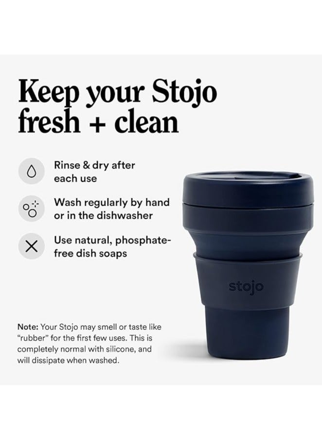 Stojo On The Go Coffee Cup | Pocket Size Collapsible Silicone Travel Cup, 12oz / 355ml | No Straw Included  - Image 5