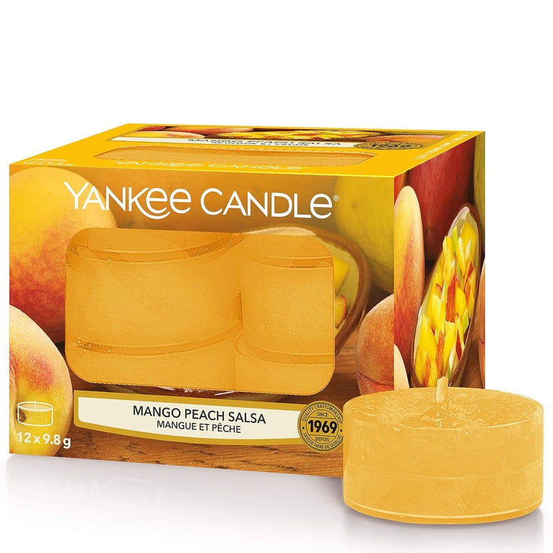 YANKEE CANDLE شموع يانكي كاندل الشاي الخفيف بنكهة مانجو خوخ سالسا عبوة من 12 - Image 1