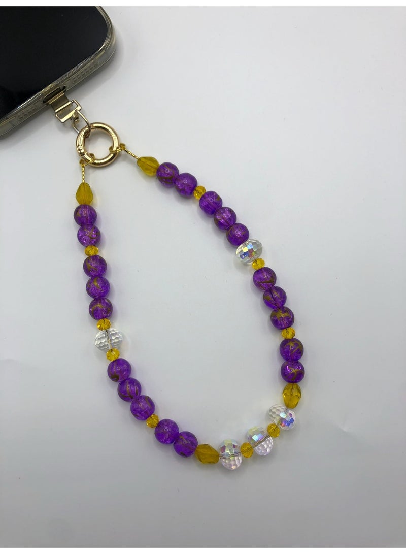 Handmade Premium Crystal Phone Strap-Cyclamen - Image 5