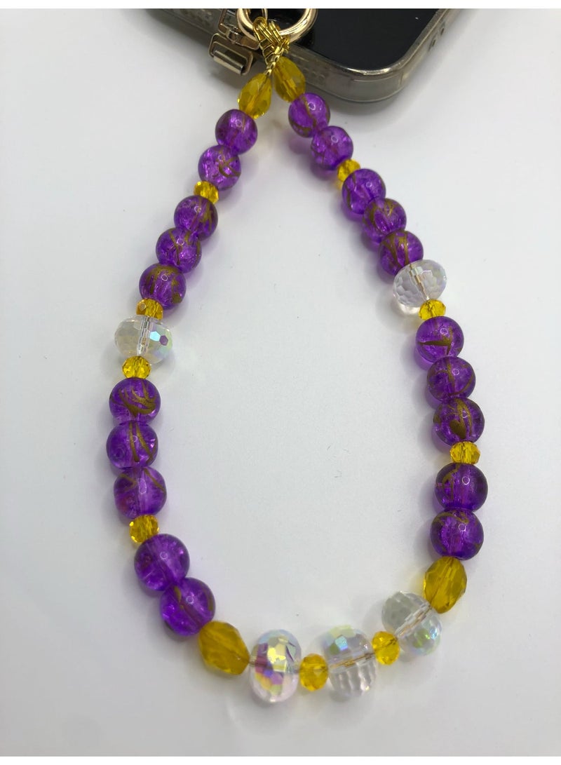 Handmade Premium Crystal Phone Strap-Cyclamen - Image 2