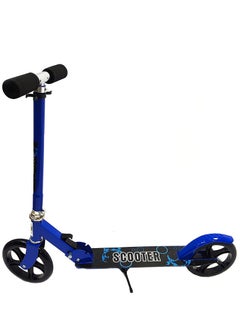 FunZz Scooter for Kids Ages 6-12 and Up and Scooter For Adults, Big Wheels, Adjustable Handle, Rear Fender Brake Foldable Kick Scooters for Teens, Blue