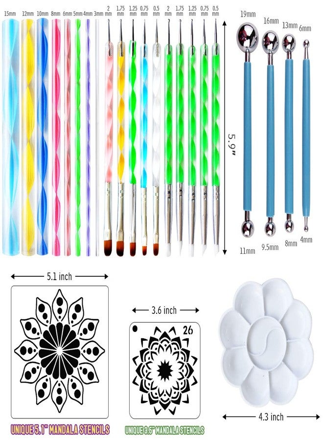 CH HAICHENG 30 PCS Mandala Painting Tools Mandala Dotting Tools for Painting Mandala Rocks, Nail Dotting and Art Drawing Supplies - Image 3
