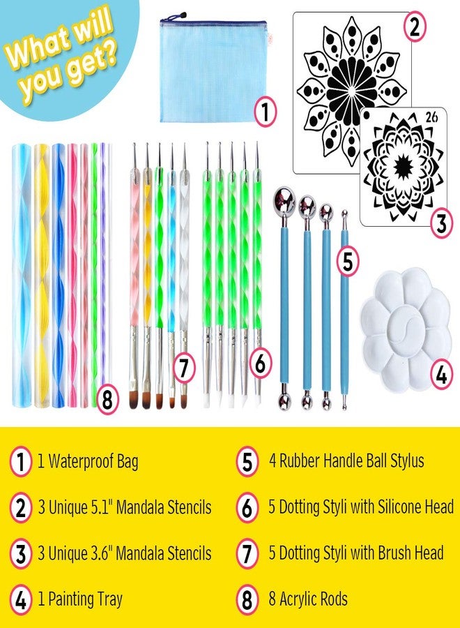 CH HAICHENG 30 PCS Mandala Painting Tools Mandala Dotting Tools for Painting Mandala Rocks, Nail Dotting and Art Drawing Supplies - Image 2