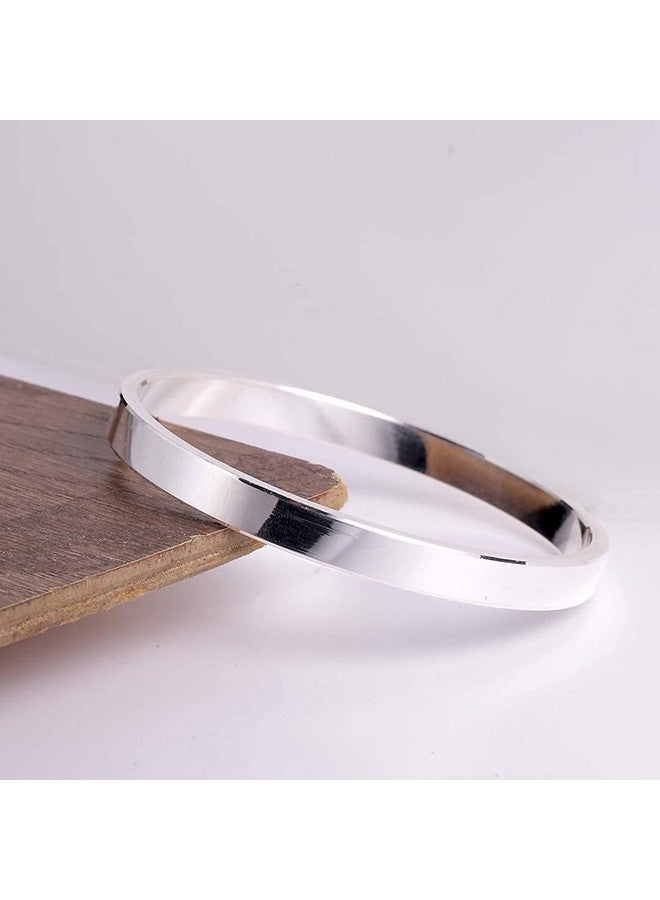 Okos Men's Fashion Jewellery Pack of 2 Black and Rhodium Finish High Polished Stylish Stainless Steel Kada Style Bracelet Combo Set For Boys and Men BR1000049COM - Image 4