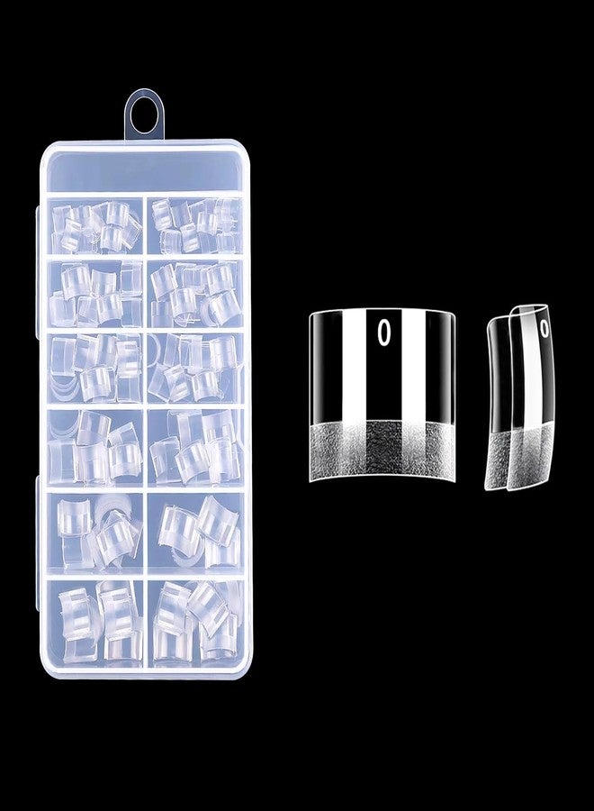 Namgznso Extra Short Square Nail Tips, 240pcs Half Matte Square French Nail Tips Short Half Cover Fake Nails, 12 Sizes No C Curve Nails Tips for Acrylic Nails Professional at Home DIY and Nail Salons - Image 1