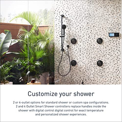 Moen Matte Black Smart Shower 4-Outlet Digital Water Controller for Thermostatic Shower Valve, TS3304BL - Image 3