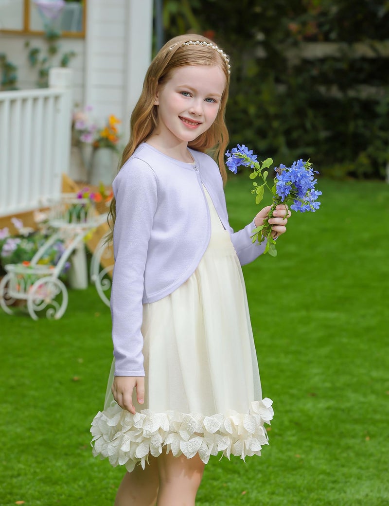Yekaty Sweaters for Girls Open Front White Cardigan for Girls Bolero Shrugs for Sweaters for Girl 10-12 Kids Back to School Clothes - Image 4
