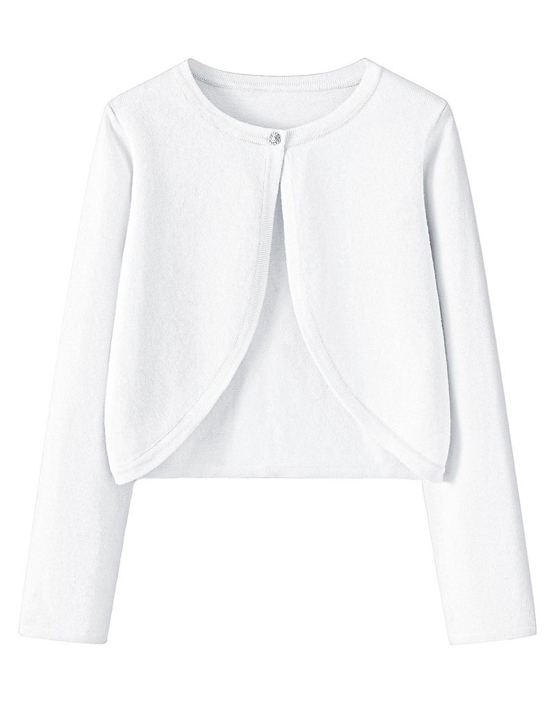 Yekaty Sweaters for Girls Open Front White Cardigan for Girls Bolero Shrugs for Sweaters for Girl 10-12 Kids Back to School Clothes - Image 1
