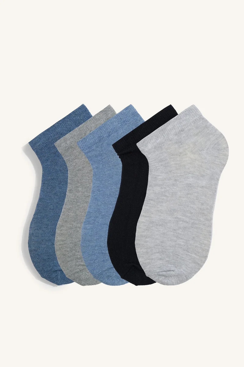Defacto Man Textured Cotton 5 Piece Socks