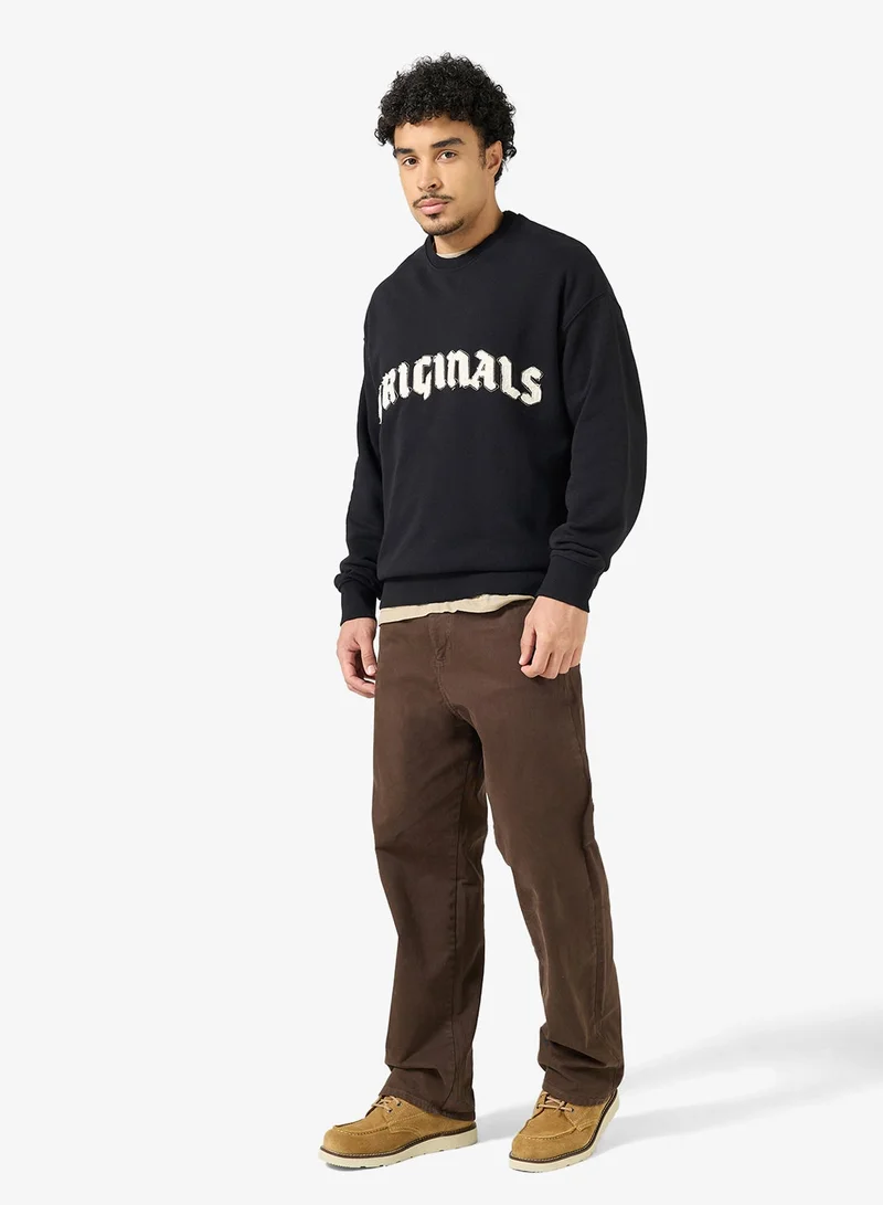 JACK & JONES Black Graphic Pullover Sweatshirt for Men | Best Price UAE