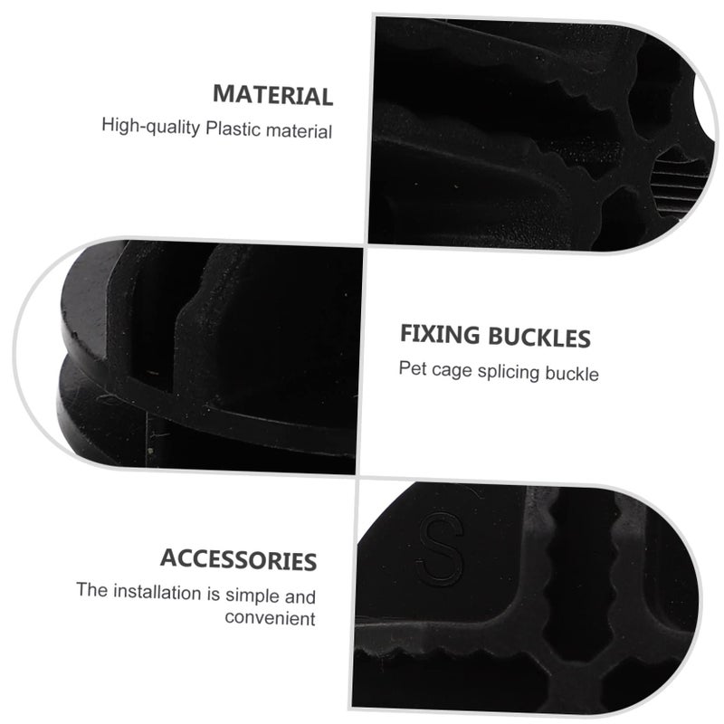 12Pcs Black Closet Buckles for DIY Pet Cage Connectors Easy Installation Sturdy Shelf Parts Home Organization - Image 4